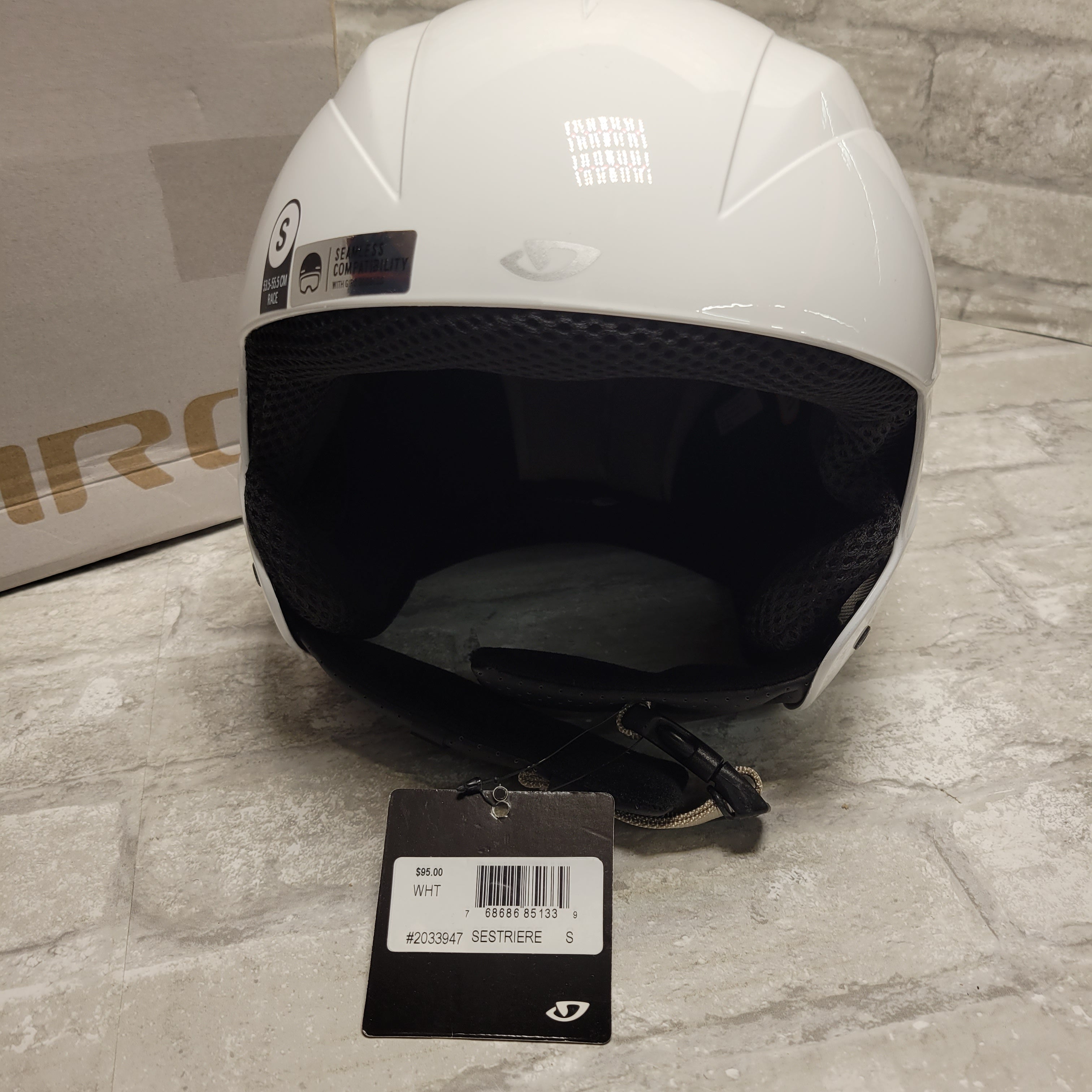Giro Sestriere Race Snow Helmet #2033947, Adult White Small (8075274584302)
